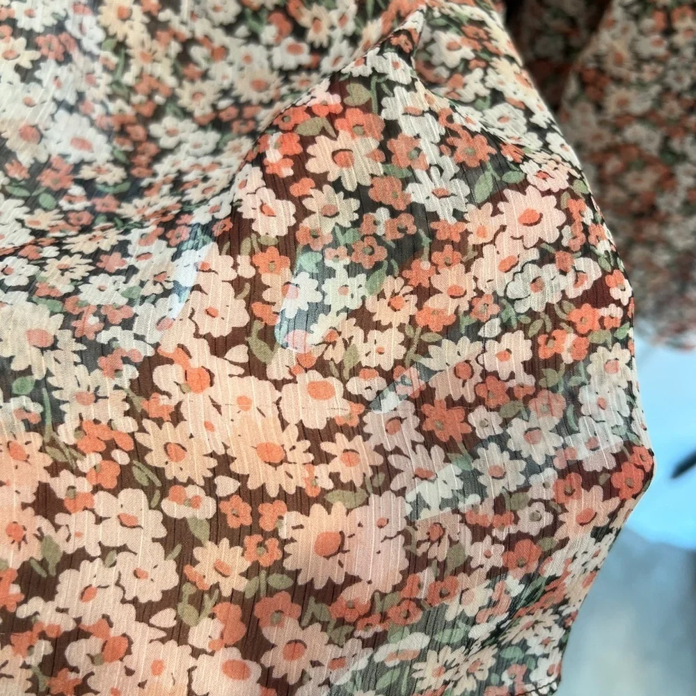 Lauren Ralph Lauren Floral Crinkle Georgette Tiered Skirt - Picture 4 of 10